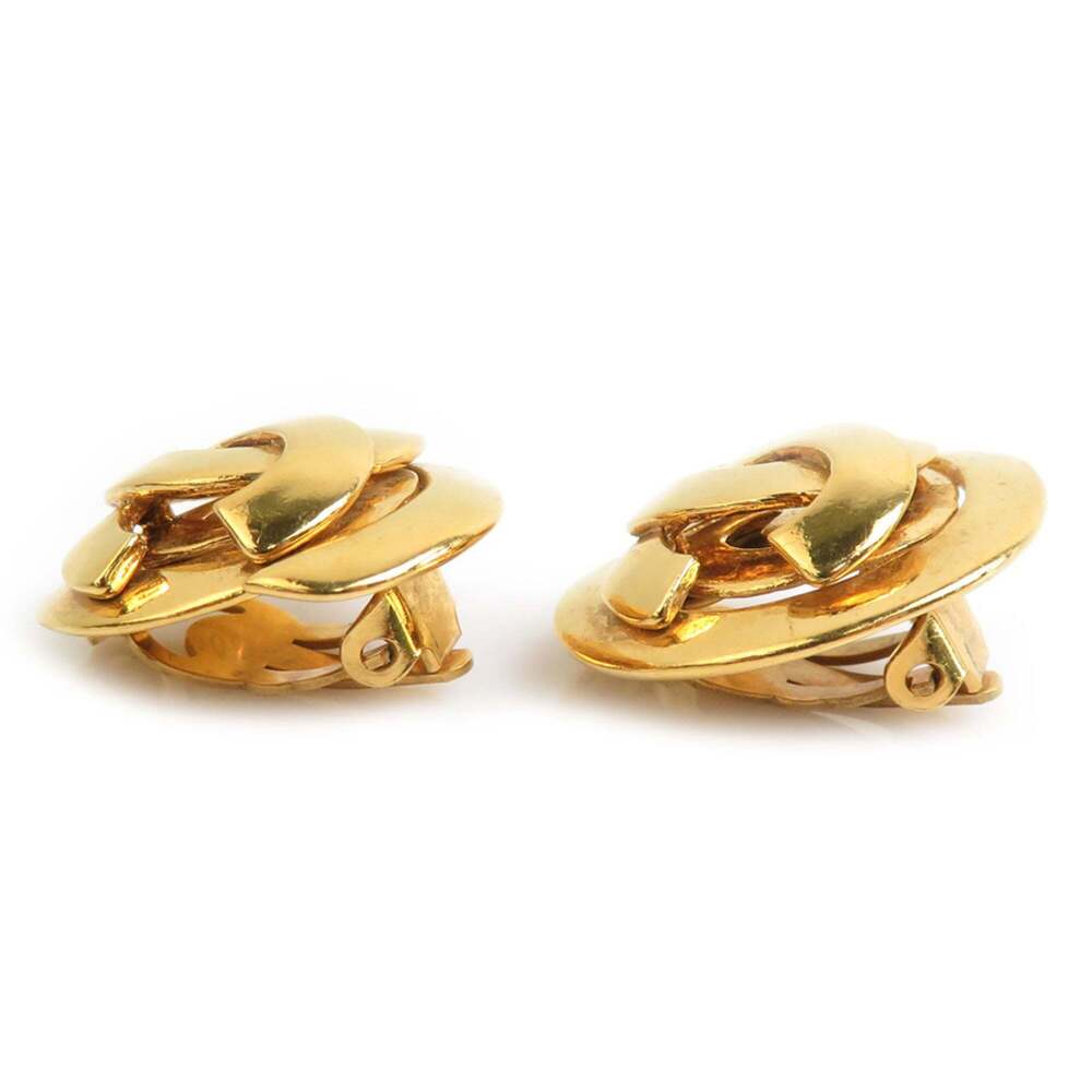CHANEL Gold Logo Earrings - Picture 3 of 8